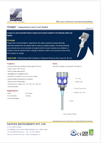 Admittance Level Sensor Datasheet